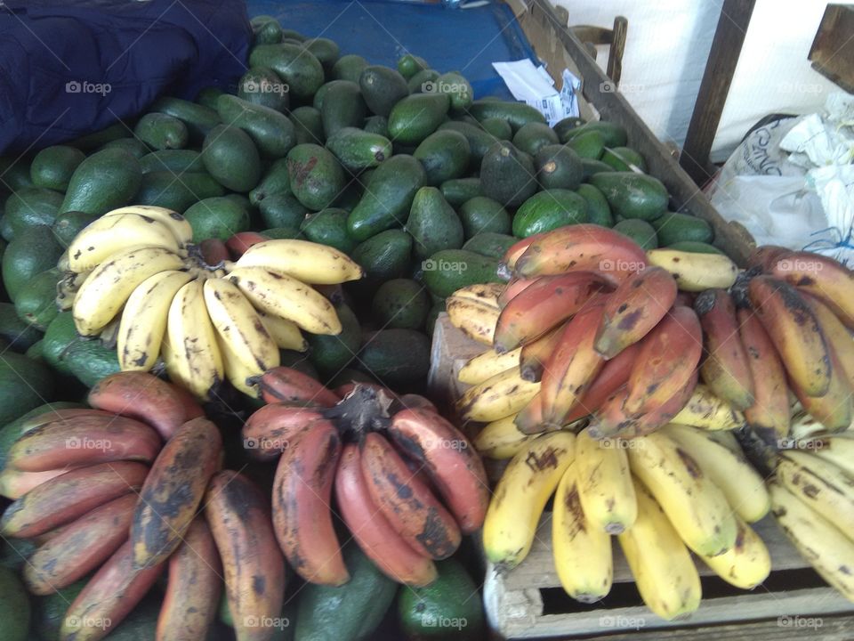 bananas, fruit, market, plátanos, frutas, mercado, guacamole, paltas