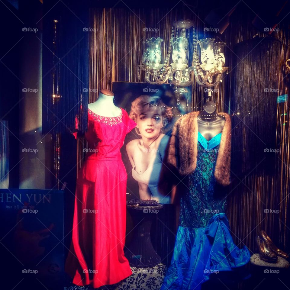 Shop Window with Dresses and Marilyn