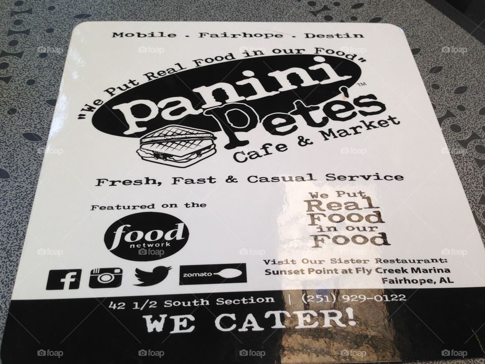 Panini pete's restaurant menu fairhope AL