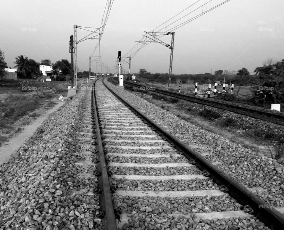 Close-up of railroad track