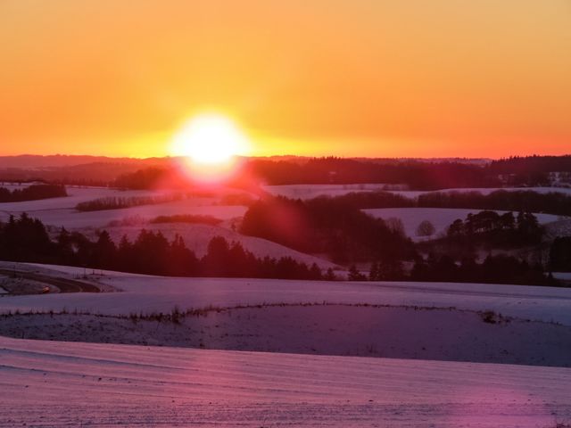 Cold winter sunset