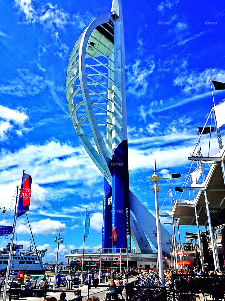 Spinnaker tower in the sun. Lovely day in Portsmouth 
