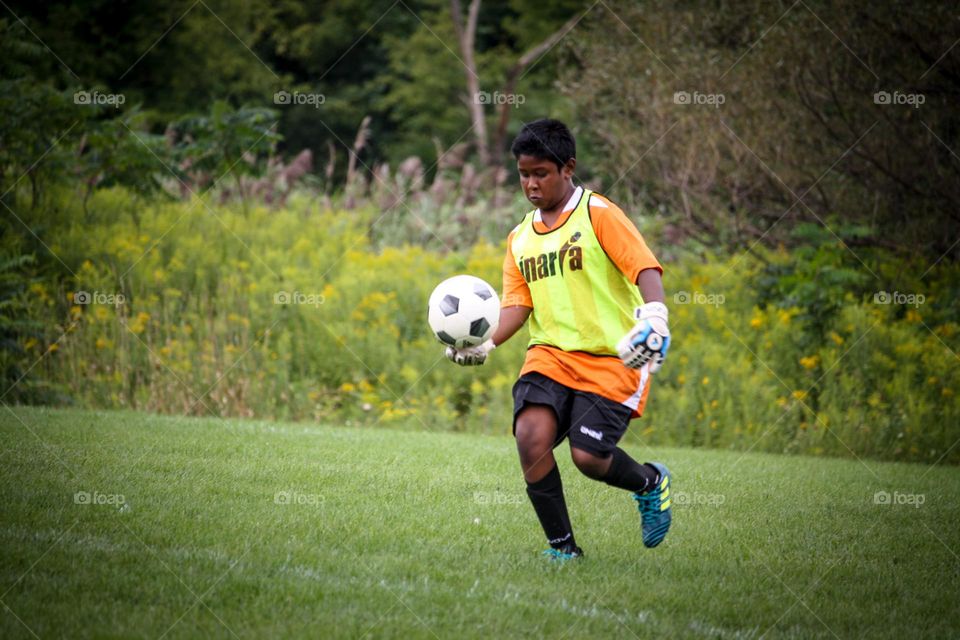 Goalie in a soccer game