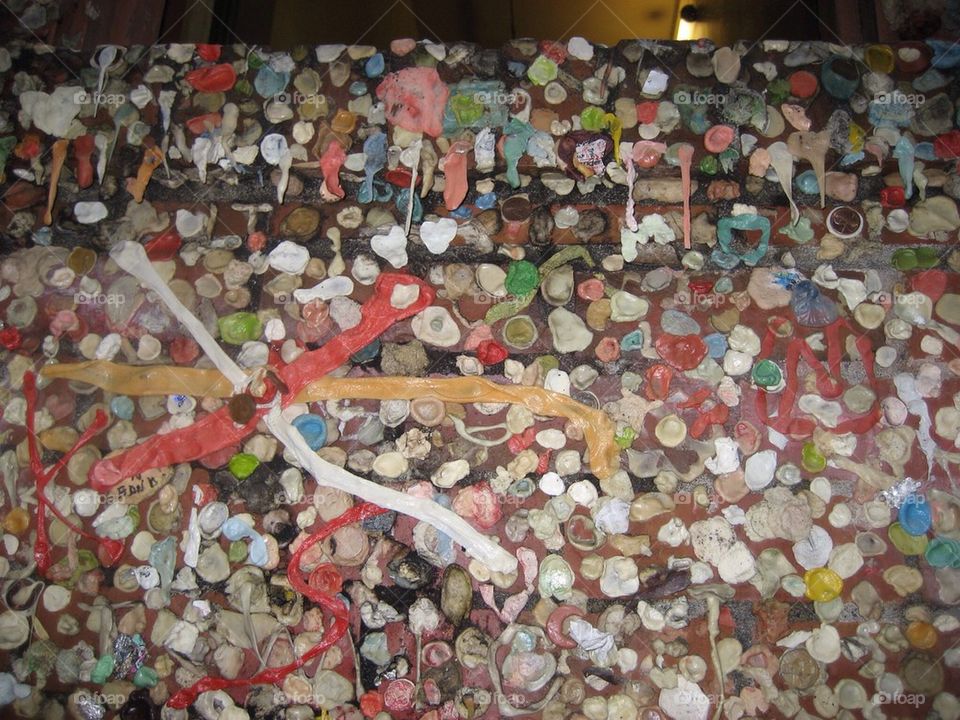 Seattle gum wall close up