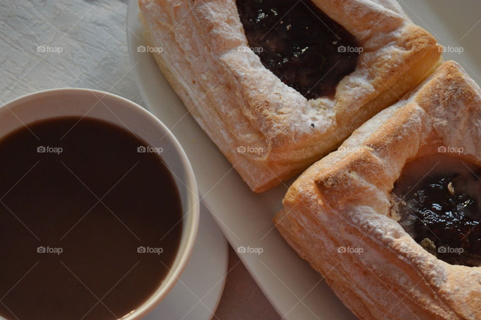 High angle view of breakfast