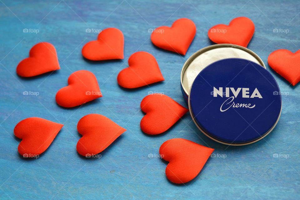 love ❤️ Nivea cream with red hearts