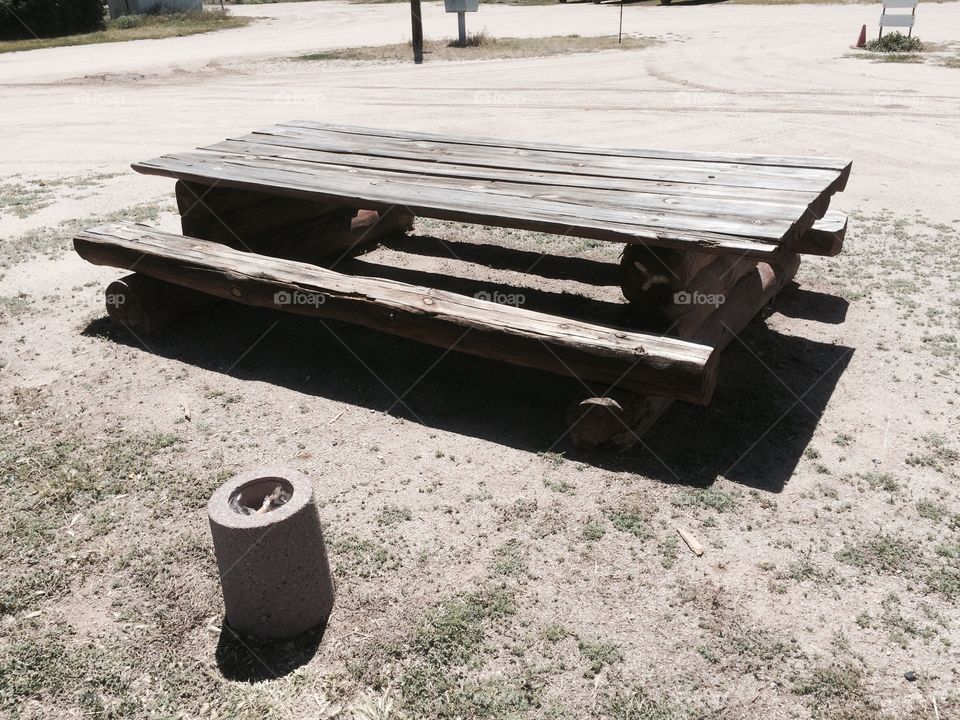 Rustic picnic table