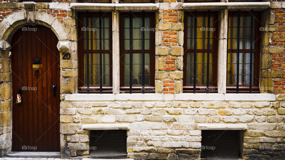 Facade of an old house in Antwerp, Belgium.