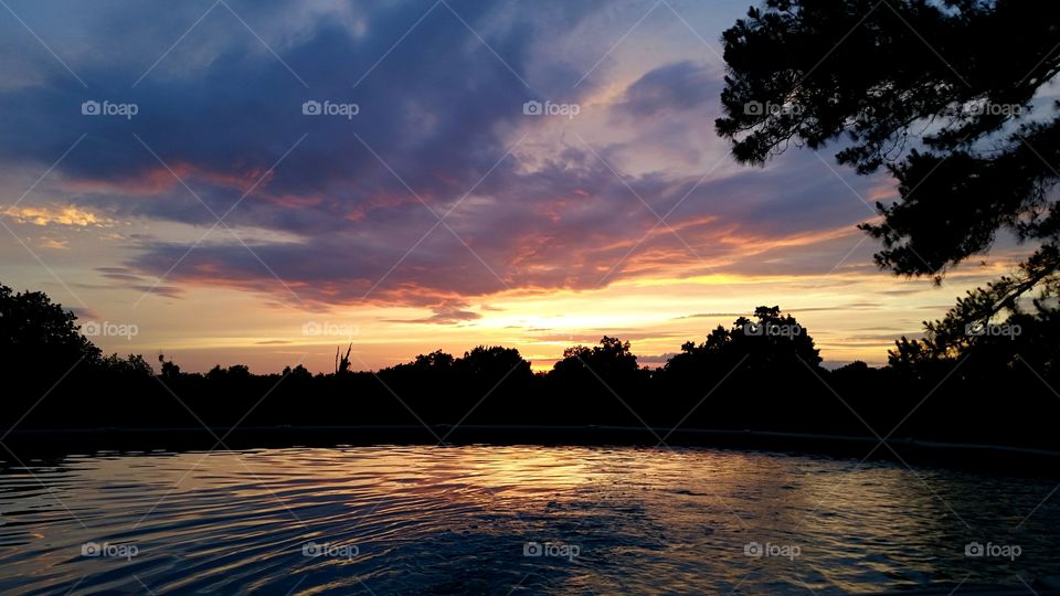 Sunset reflection in my pool