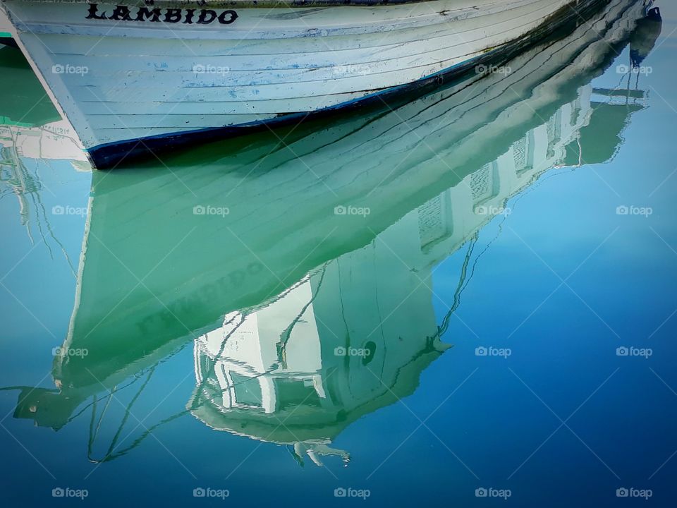 Reflection, boat, boat, sea, beach, ocean, pier, marina, deck, Angra dos Reis, Rio de Janeiro, Brazil