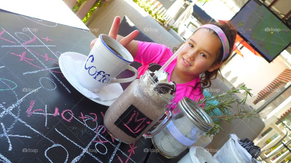 Girl enjoying breakfast