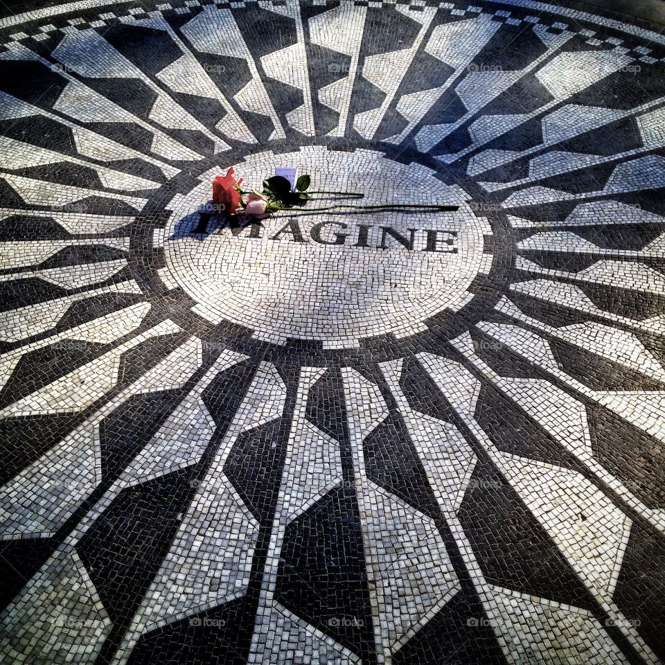 Imagine tribute to John Lennon in Central Park in New York City 