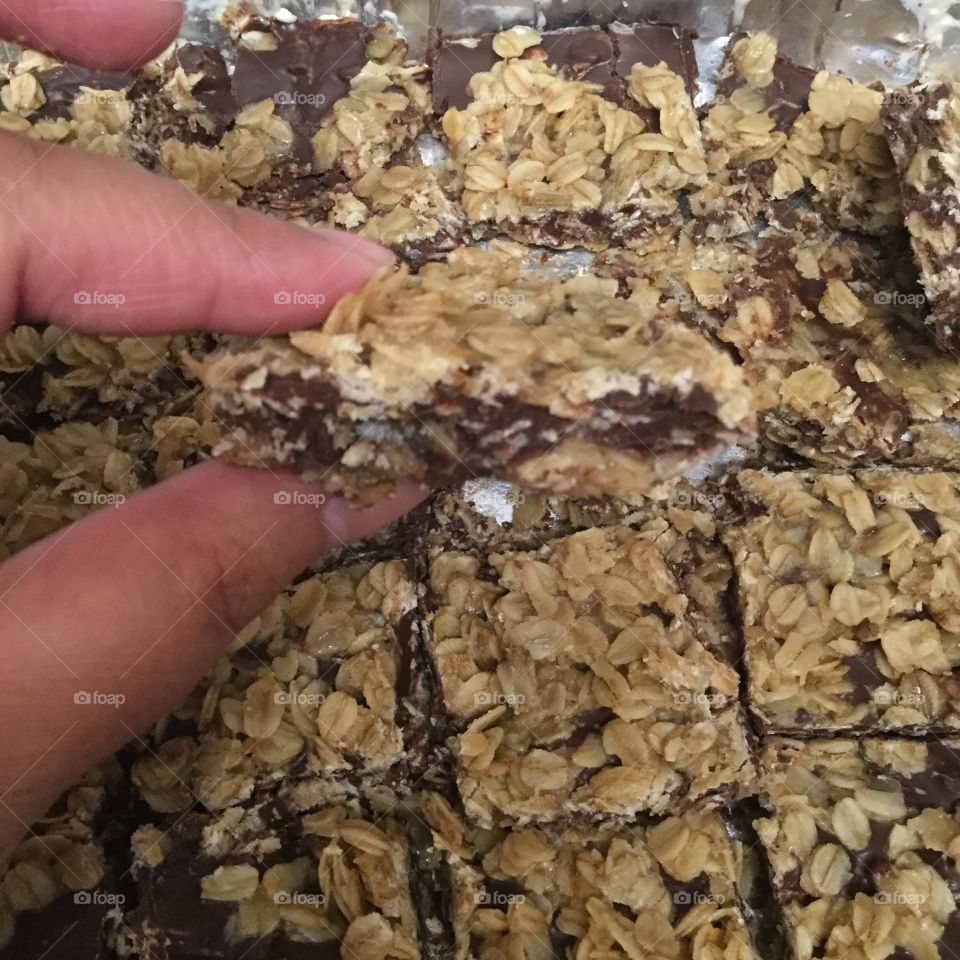 Chocolate peanut butter oatmeal bars
