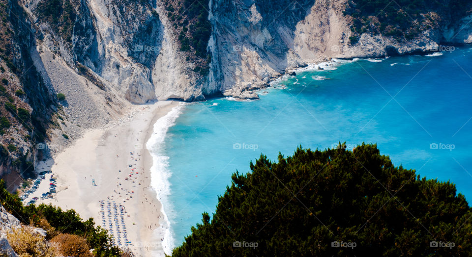 greece coast view in cefalonia at myrthos beach