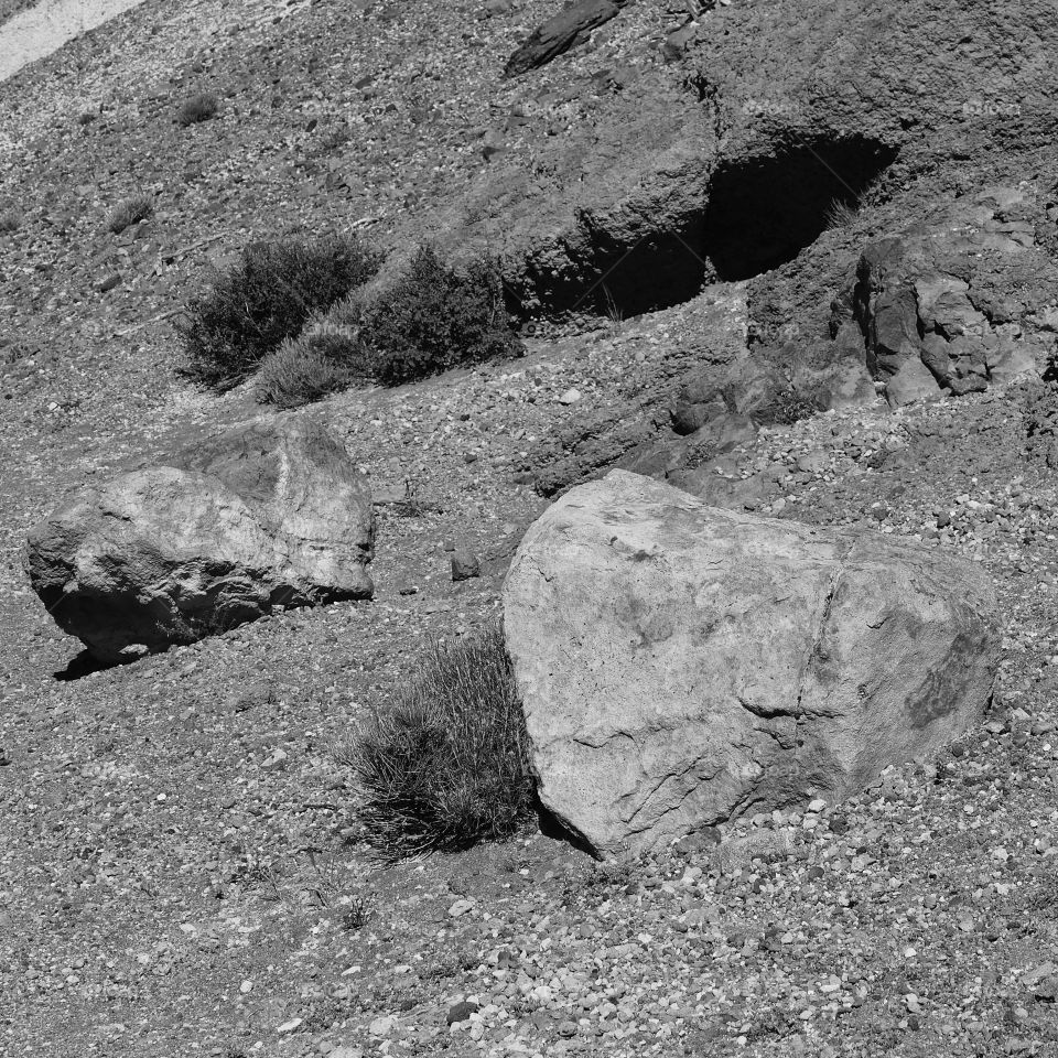 Hillside of rock and boulders 