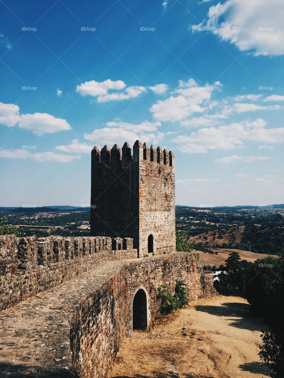 Tower of medieval castle in Montemor-o-Novo, Portugal 