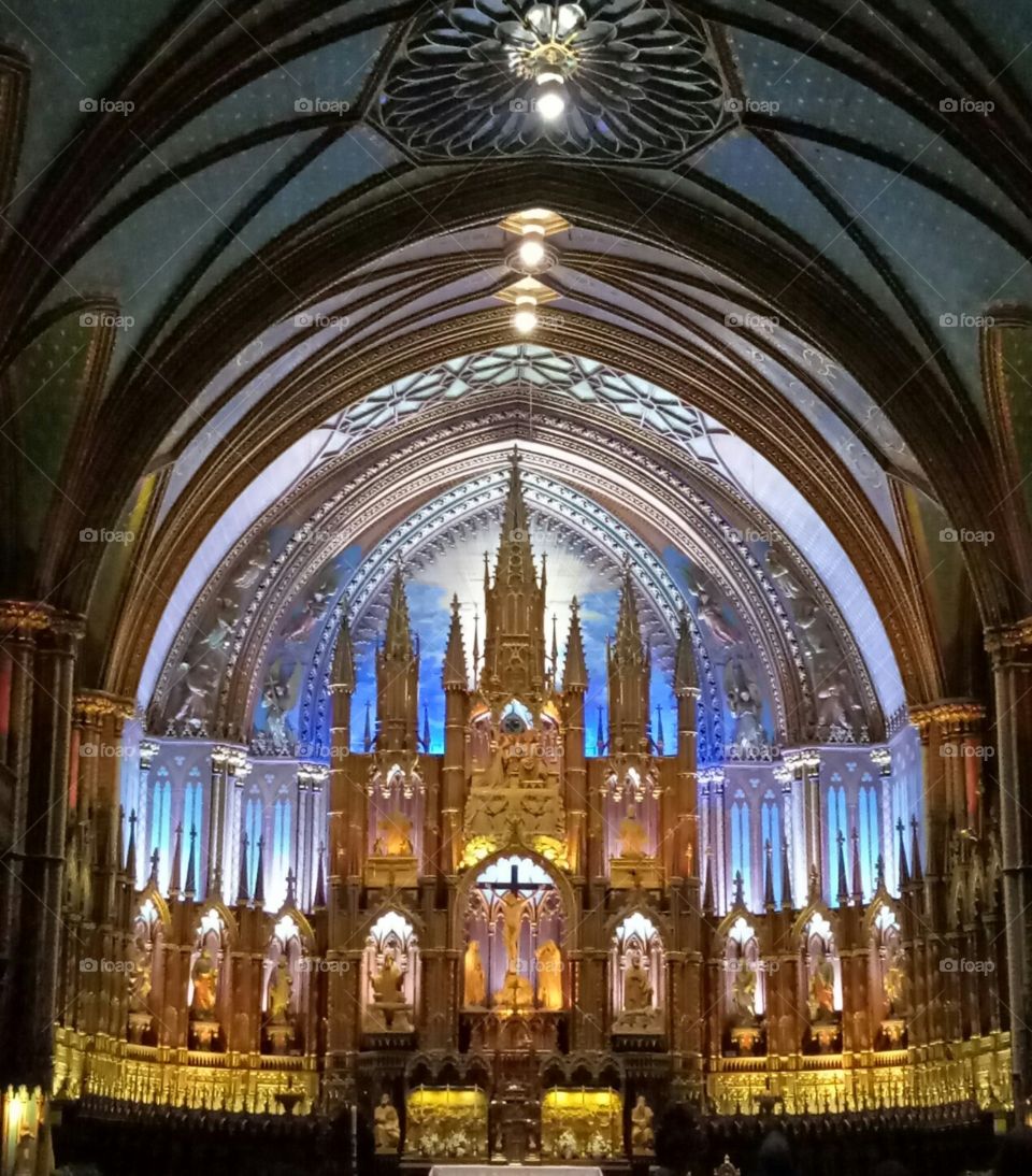 at  the magnificent Notre Dame basilica in Montreal Quebec