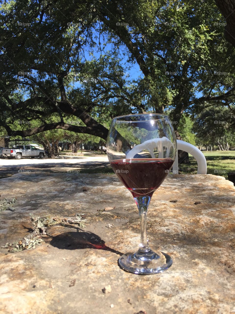 Wine. A glass of wine I had at a winery in Comal County, Texas