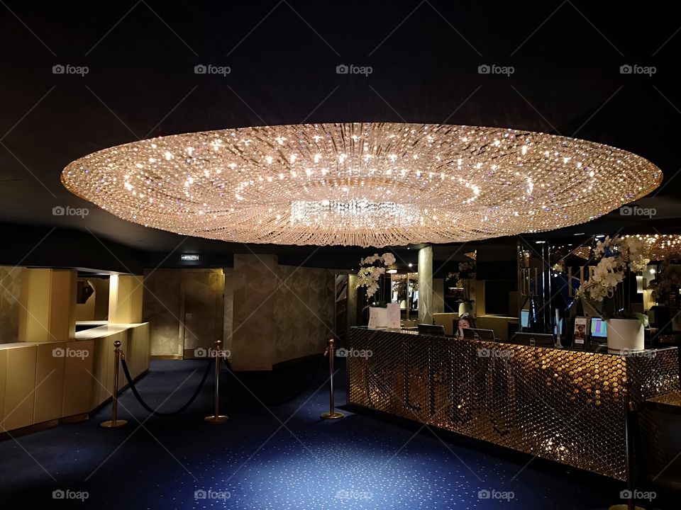 Hotel chandelier in Paris