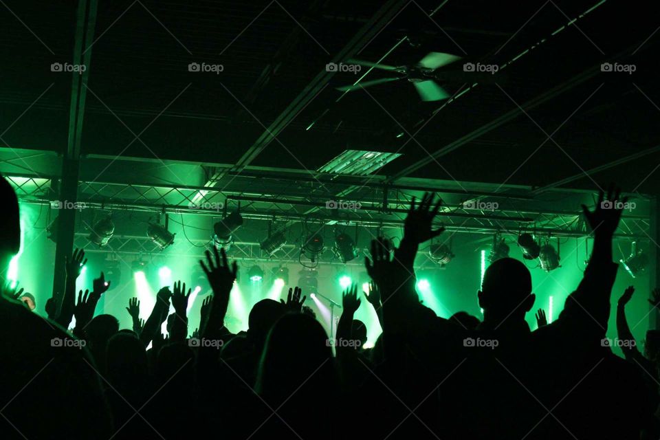 Green Crowd Shot at Concert