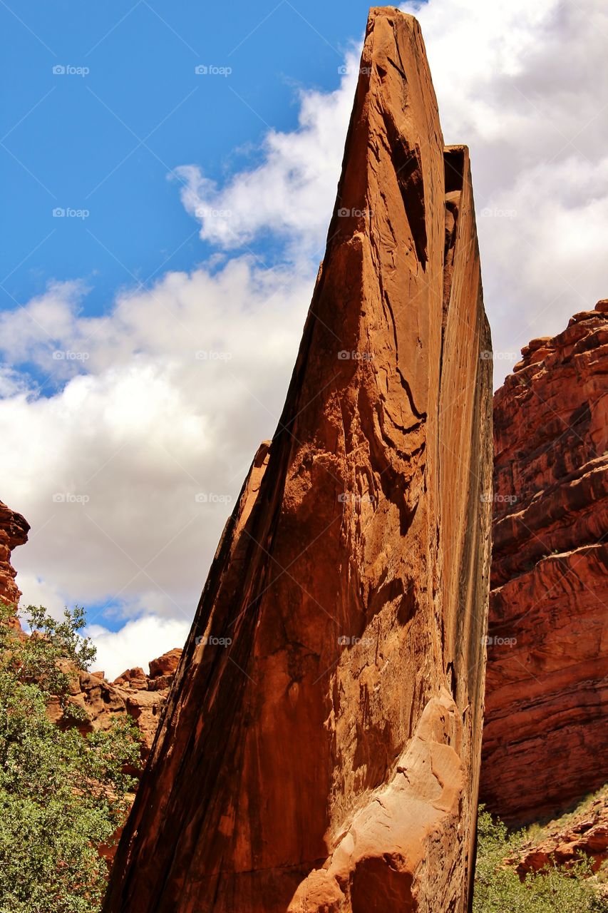 One of many awesome rock formations found while hiking to Havasupai in the bottom of the Grand Canyon