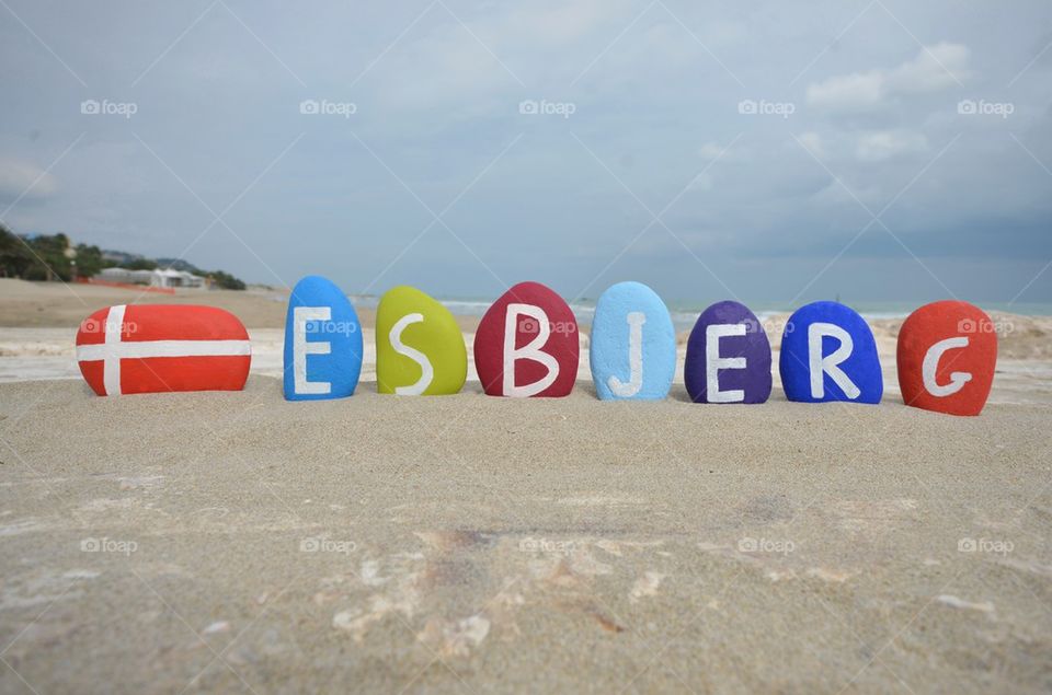 Esbjerg, souvenir on colourful stones