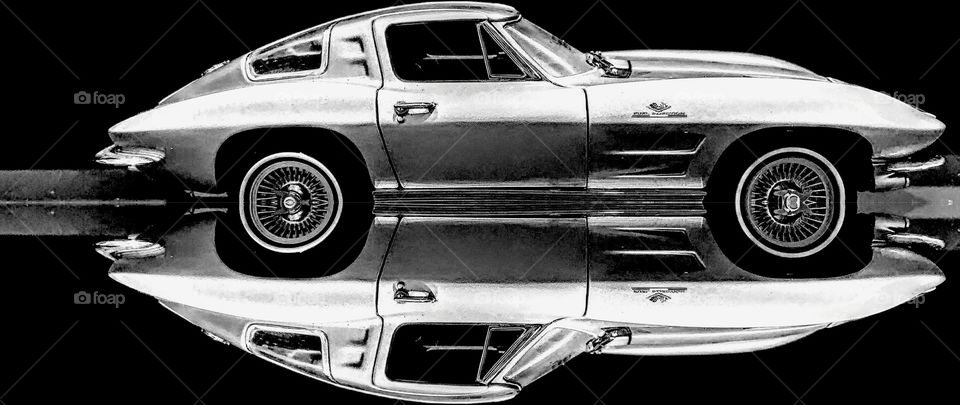 Black and White reflections of each other 