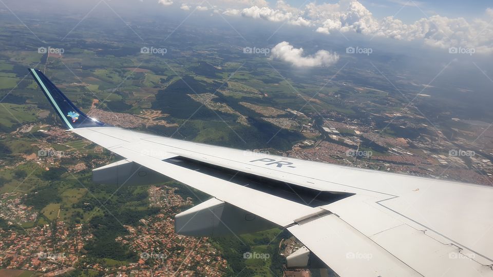 Azul Airlines over Campinas, Brazil