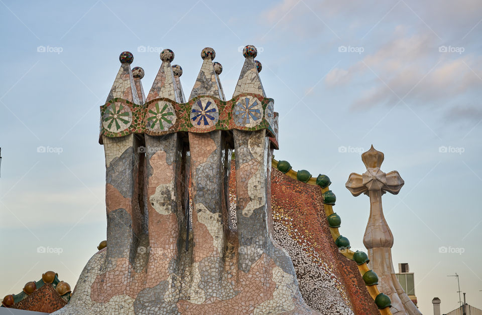 Casa Batllo. Chimneys. Details. 