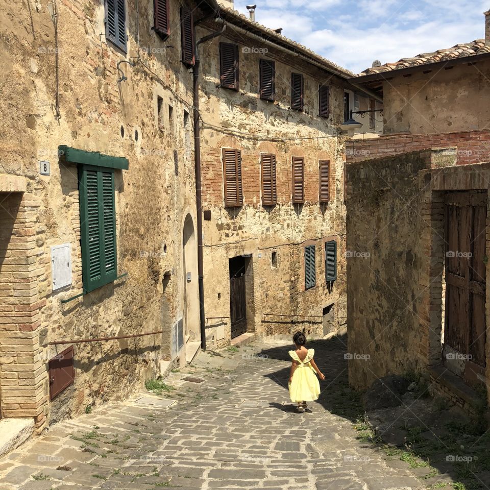 Little girl in yellow dress