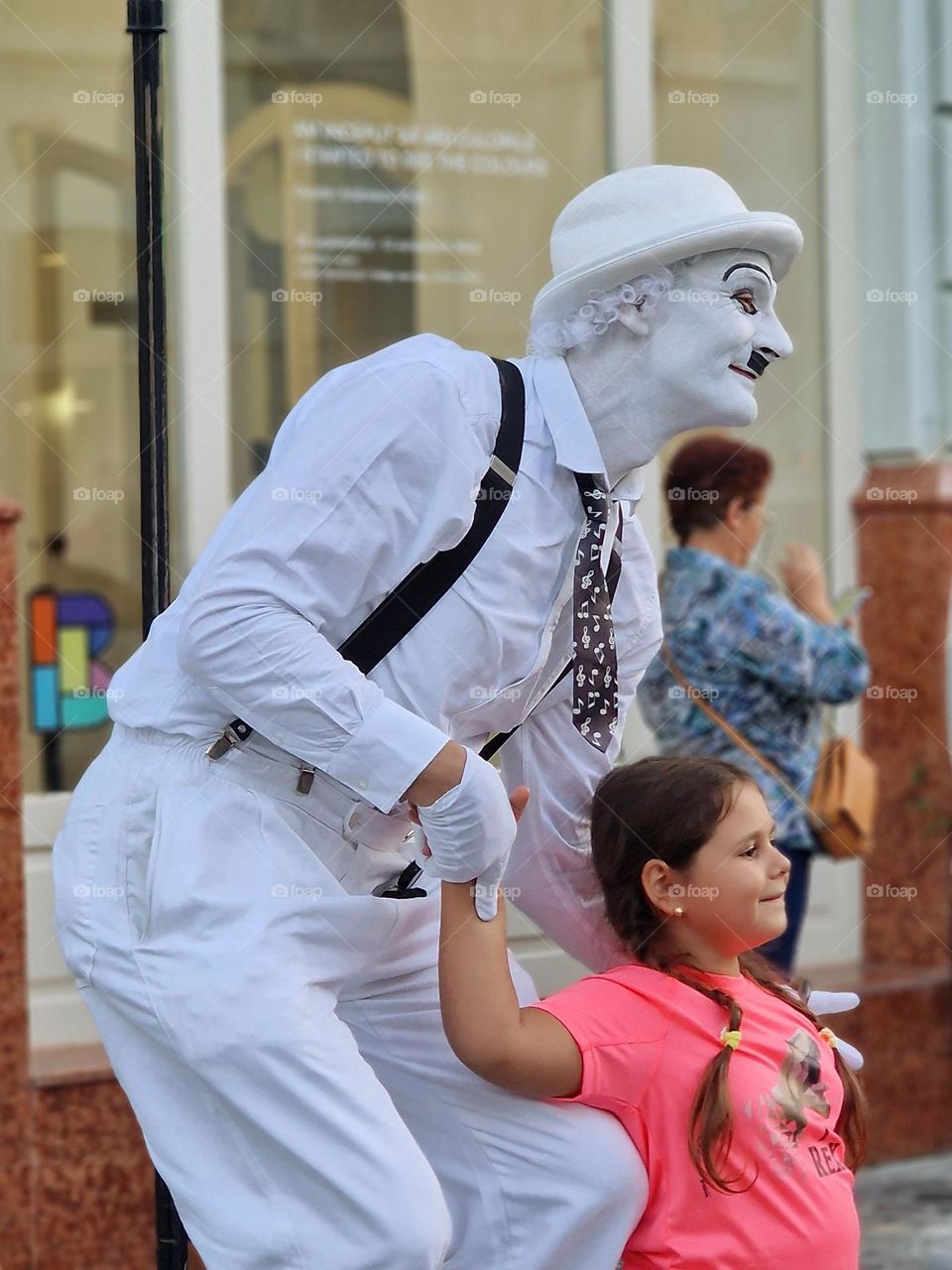 mime with mustache.