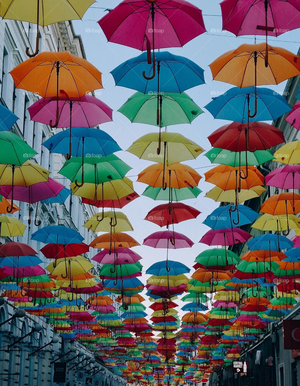 colored umbrellas