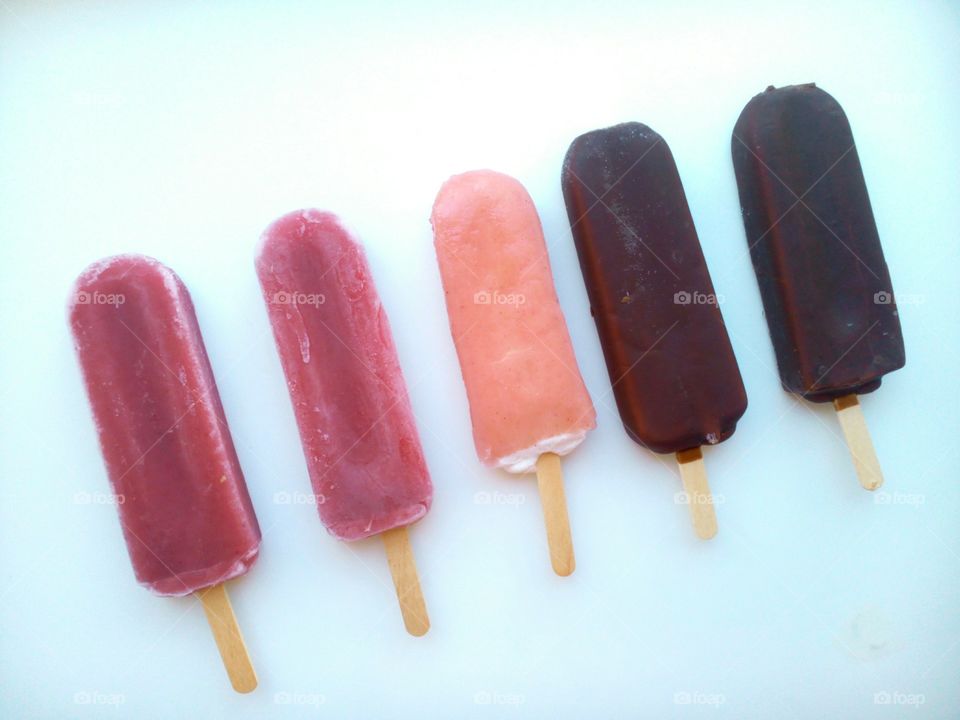 ice cream on a stick on a white background