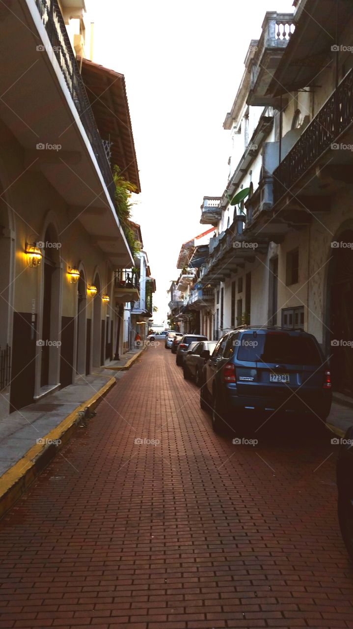 Casco Viejo, Panama City, Panama . a street in Casco Viejo, Panama City, Panama 
