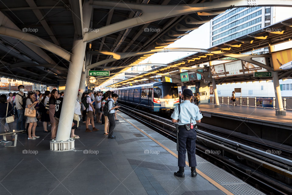 Security at BTS public train station 