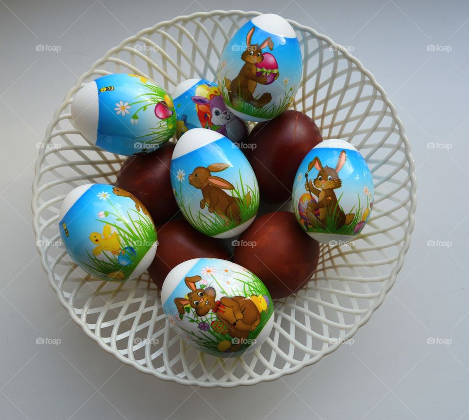 Easter eggs colorful spring holiday