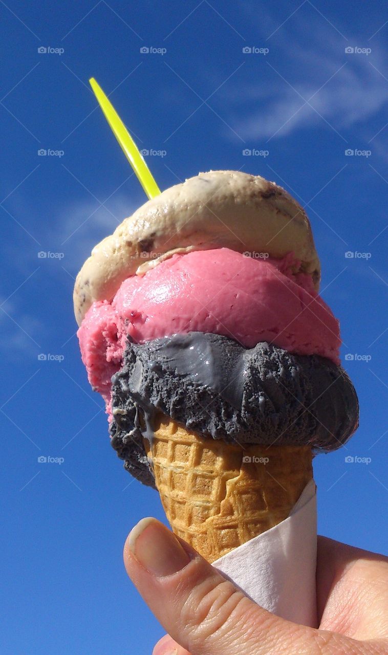 Ice cream in front of sky