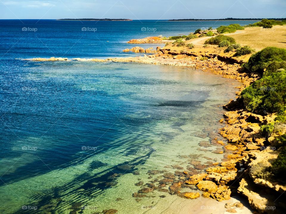 Ocean cove and shoreline south Australia coffin Bay Area 