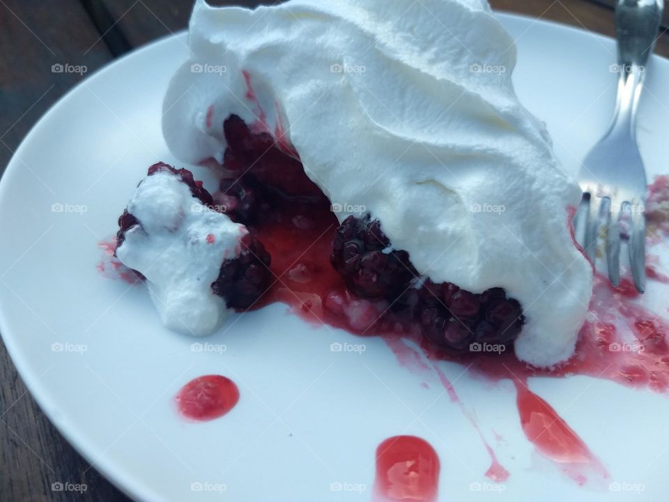 blueberry pie with whipped cream