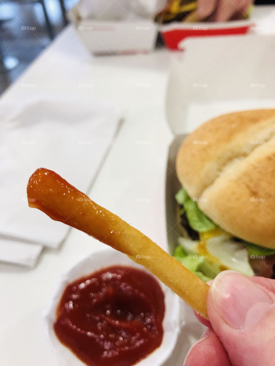 This is my favourite thing to do at McDonald’s ‘ dipping my fry’s in ketchup 🤪