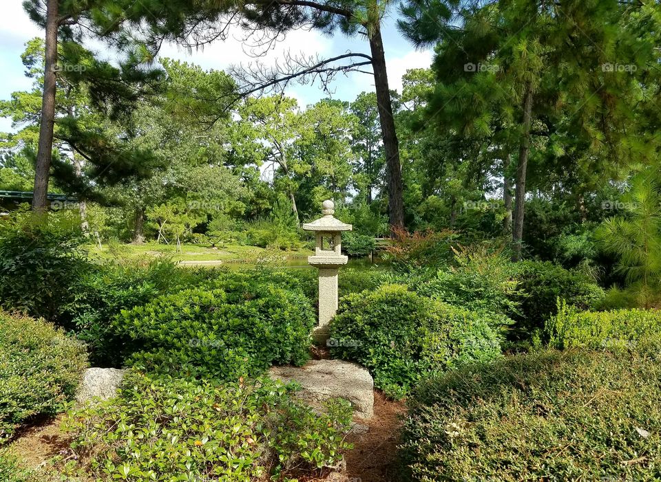 Small ashrine at the Japanese Garden in Houston Texas