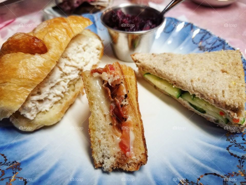 Three Sandwiches at High Tea