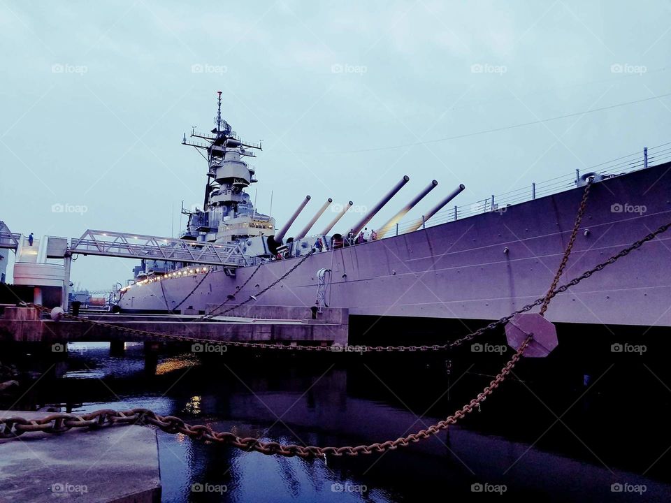 USS Wisconsin Battleship in Norfolk, Virginia USA