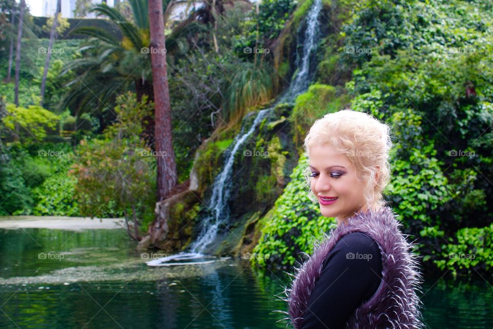 Woman posing against beautiful nature