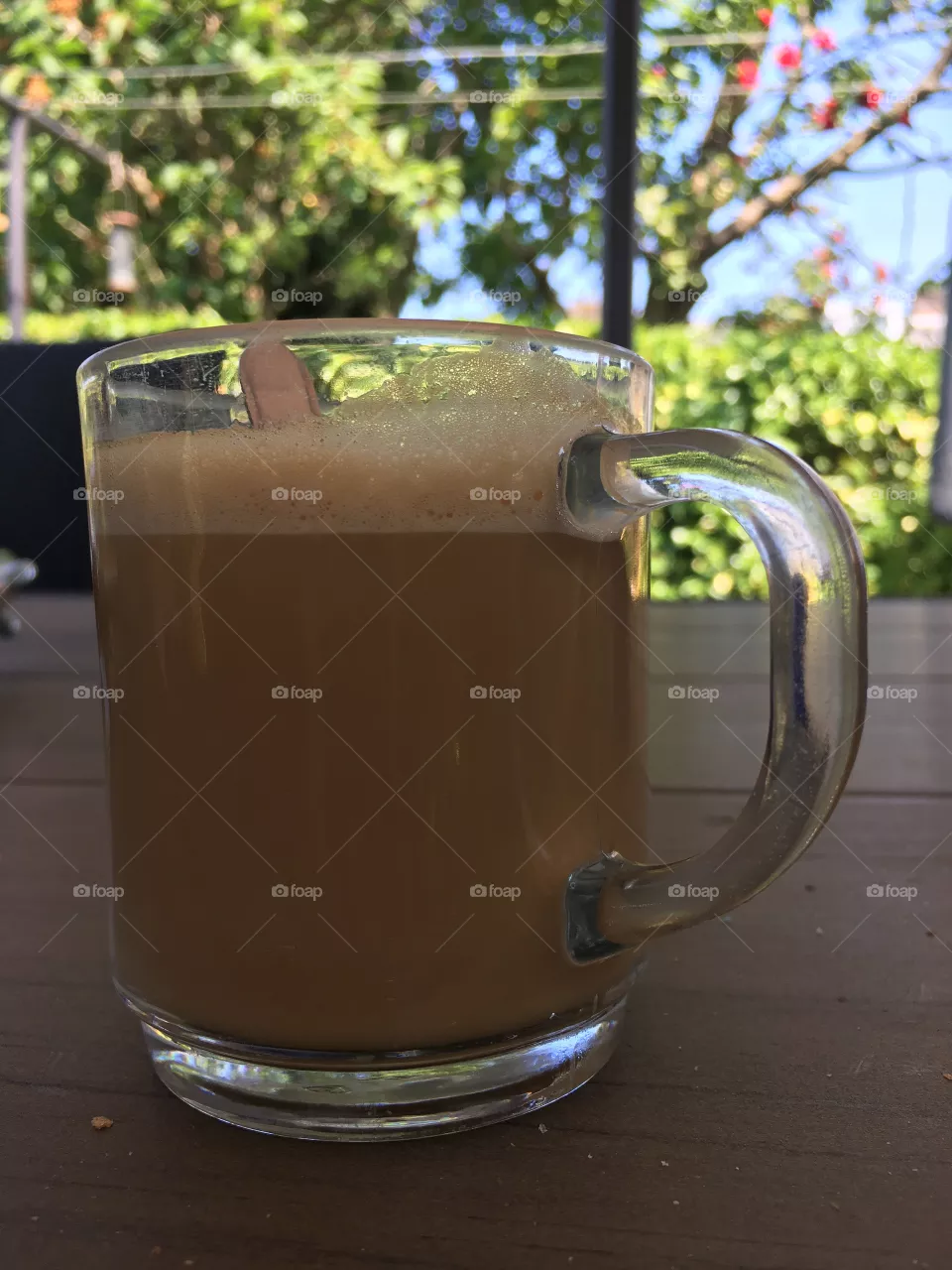 Coffee with milk and sugar
