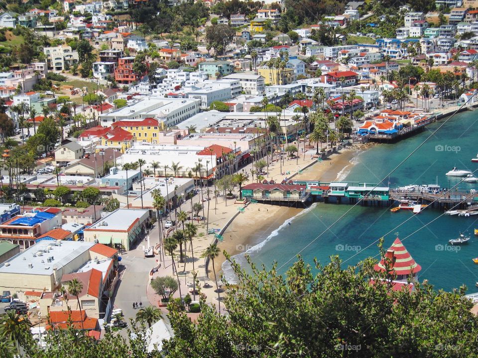 High angle view of catalina island
