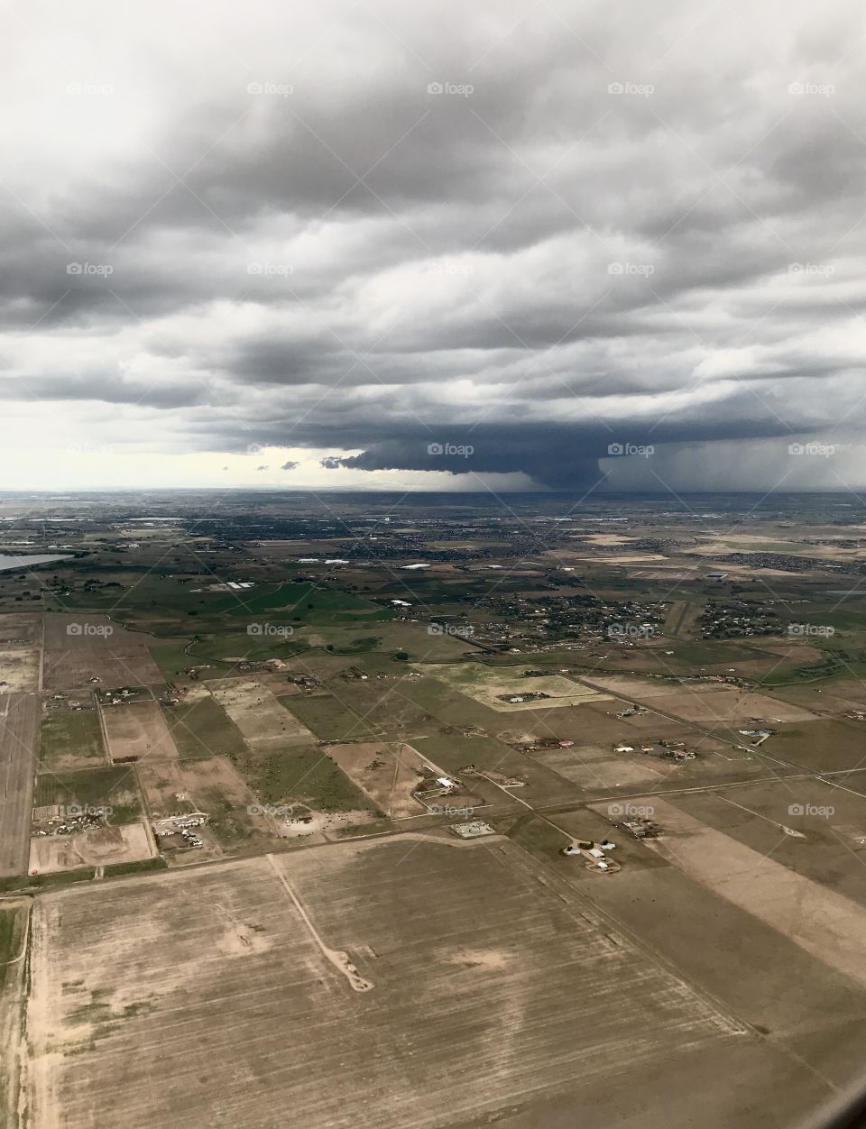 Storm funnel forming over Denver Colorado USA 