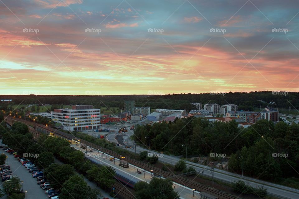 Sunset over Ulriksdal, Solna, Sweden