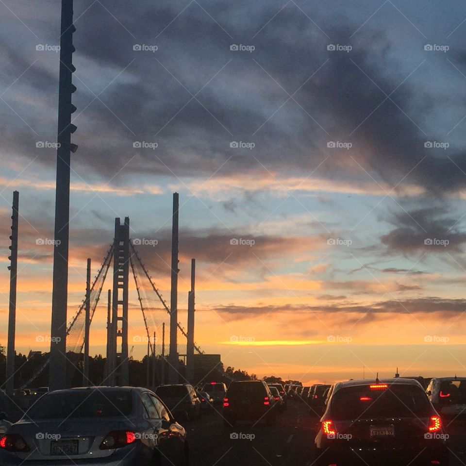 Sunset on Bay Bridge 