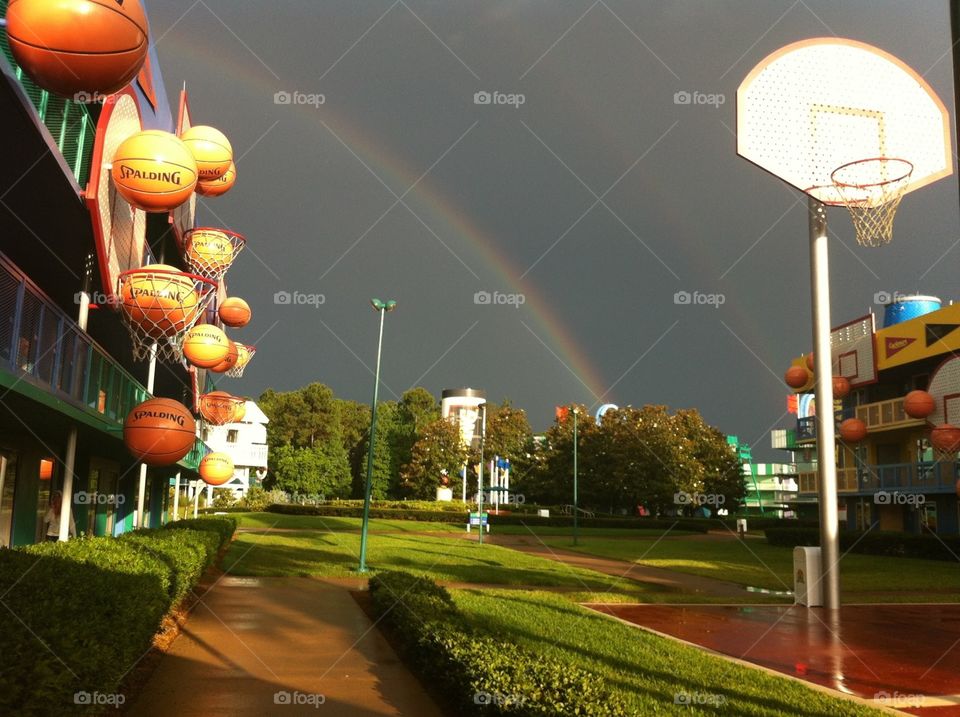 Double Rainbow . Taken at Disney's All Star Sports Resort in Disney World just after a storm. 